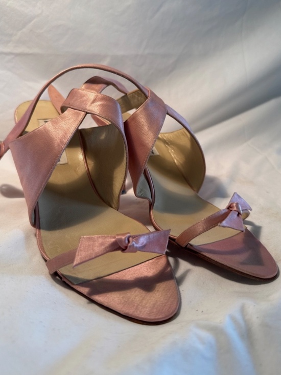 Manolo Blahnik Shoes - Rare Vintage Manolo Blahnik Ballet Pink Silk Heels
